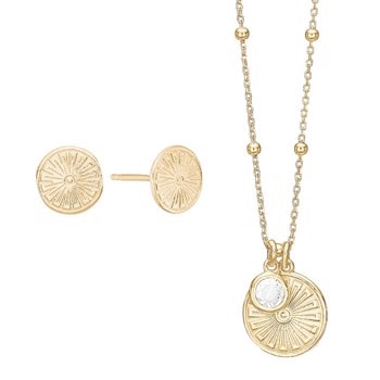 Kranz & Ziegler Forgyldt sterling sølv, Sunshine Coin Smykkesæt